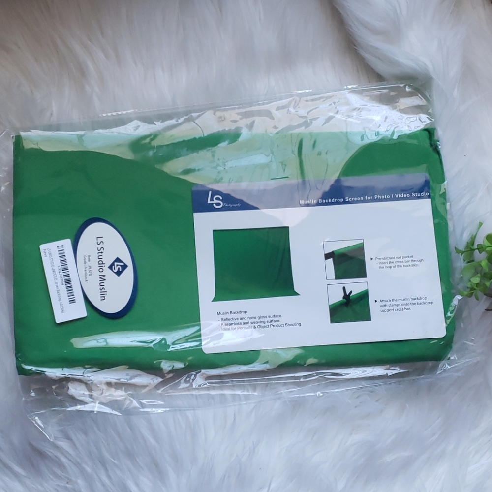 LS Studio Muslin PL57G Green Screen Backdrop